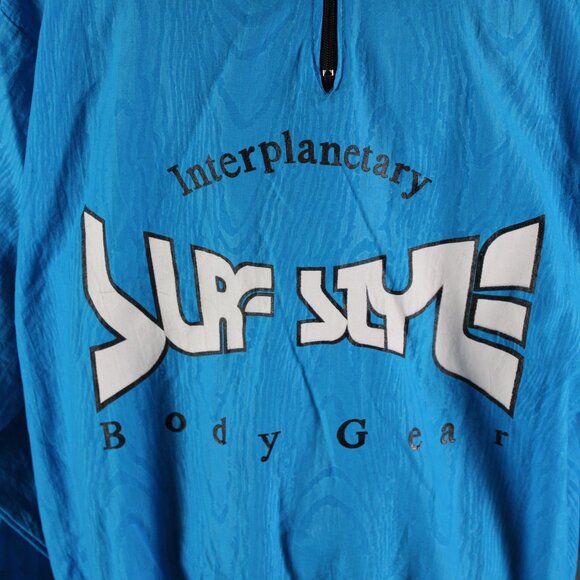 Vintage Surf Style Pullover - Blue Reflective Windbreaker - Men's XL - Picture 2 of 7